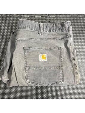 Carhartt Mens Gray Relaxed Fit Work Pants 40x32 Durable Cotton Blend